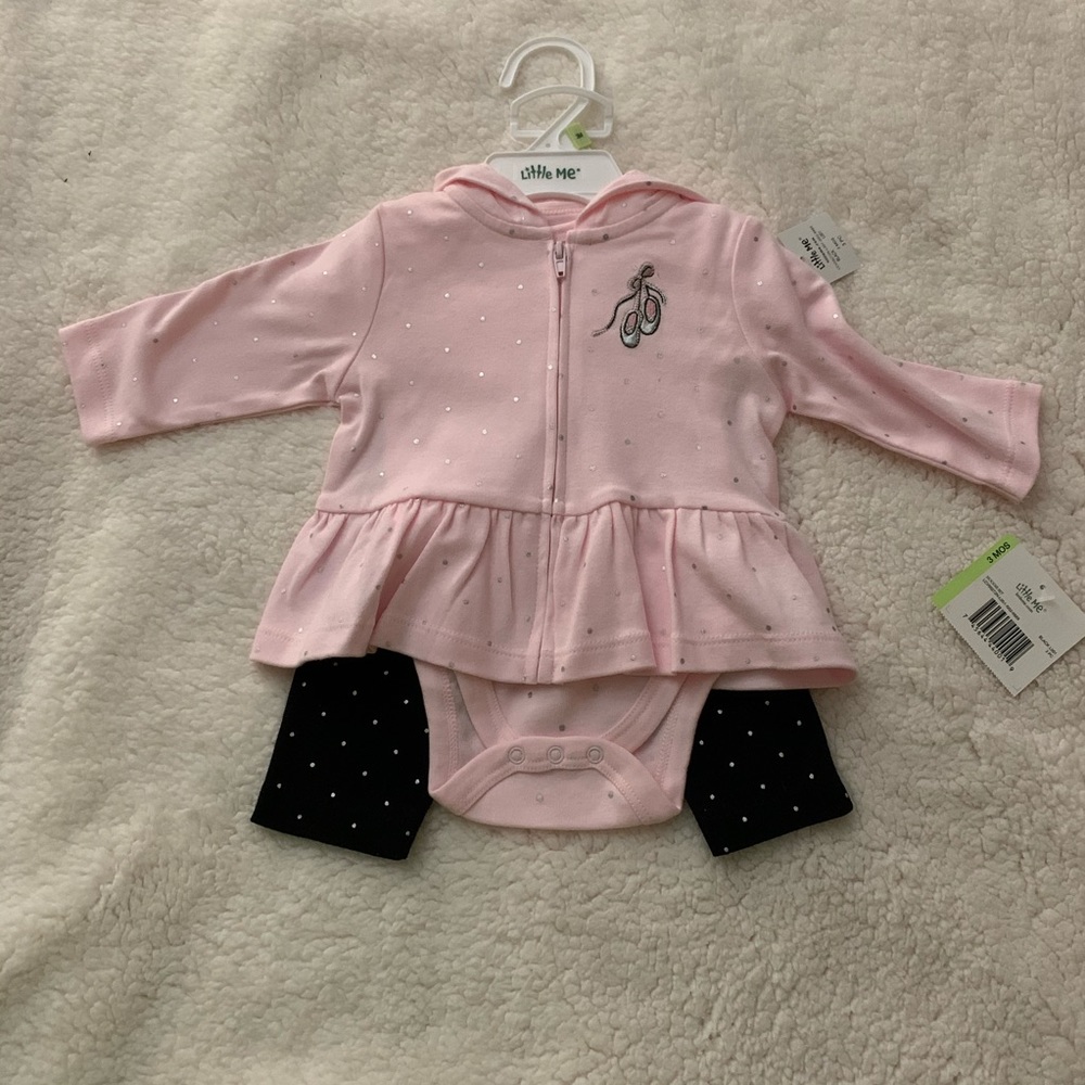 Little Me Girls 0-3M 3 Piece Outfit